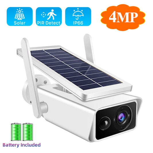 BYSL 4MP Solar Camera, AMP Solar PIR Detect IP66 Battery Include