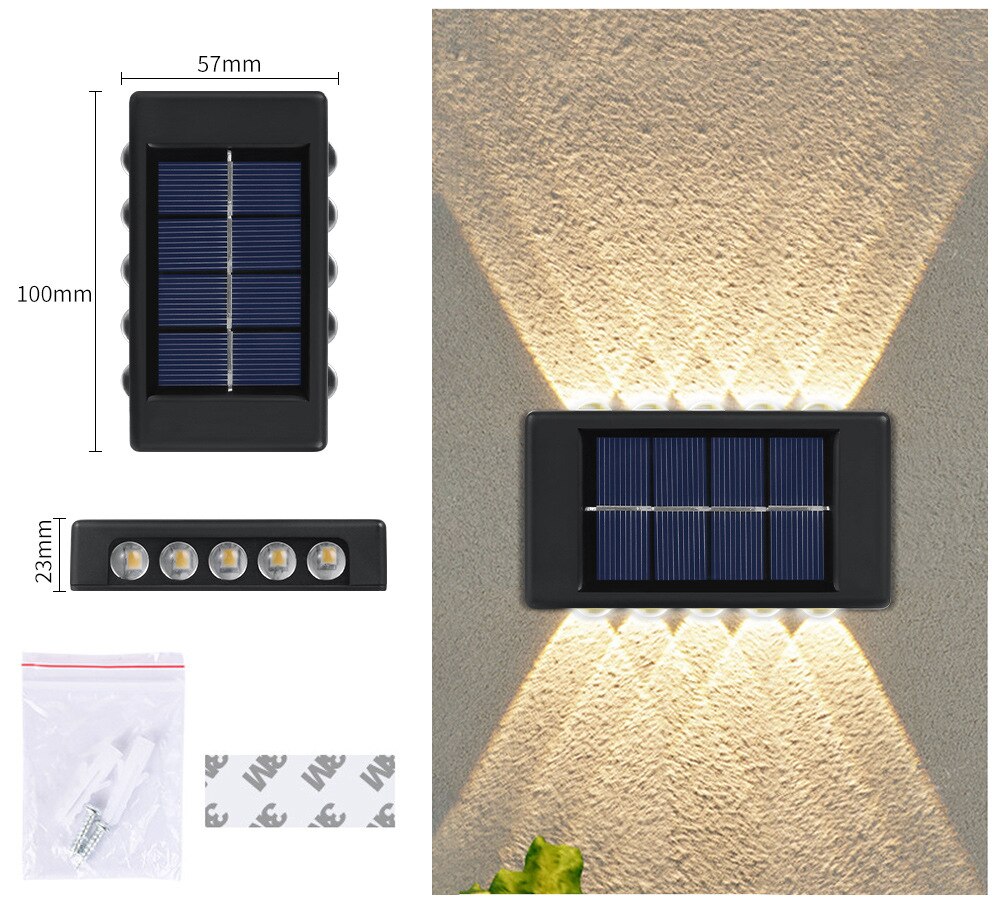 Outdoor Solar Garden Light Led Waterproof Decoration Wall Lamp for Fence Porch Country Balcony House Garden Street Lighting