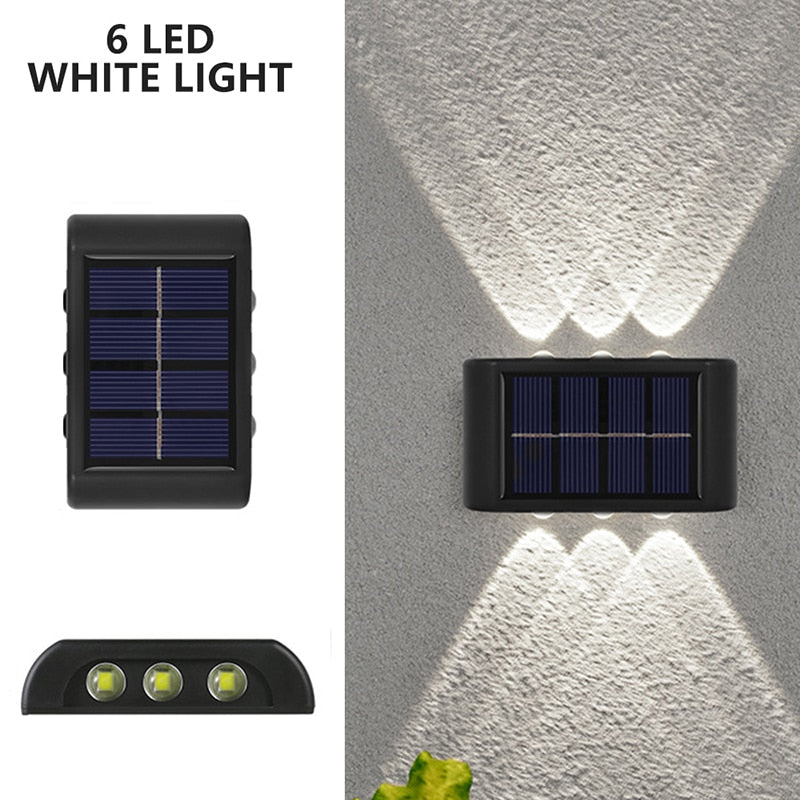 LED Solar Wall Lamp Outdoor Wall Light Ip65 Waterproof Garden Decoration Balcony Yard Street Decor Lamps Outside Sunlights