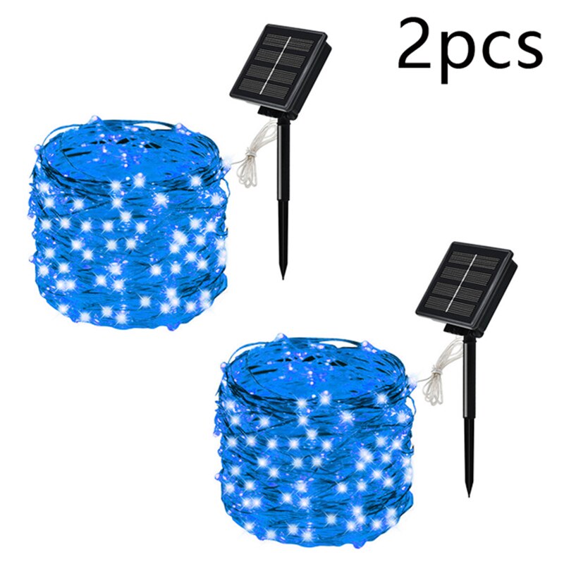 Guirlande Solaire Fée LED Lumières 200m Lumières De Noël Étanche Extérieure Guirlande Solaire Lampe De Noël Pour La Décoration De Jardin.