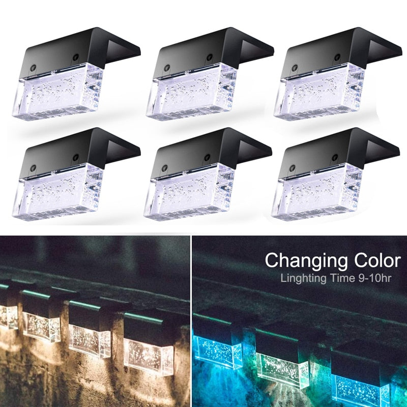 Luce solare a LED per esterni Giardino Luce solare per scale Passaggio impermeabile Cortile Terrazza Guardrail Step Light Luce per decorazioni da giardino