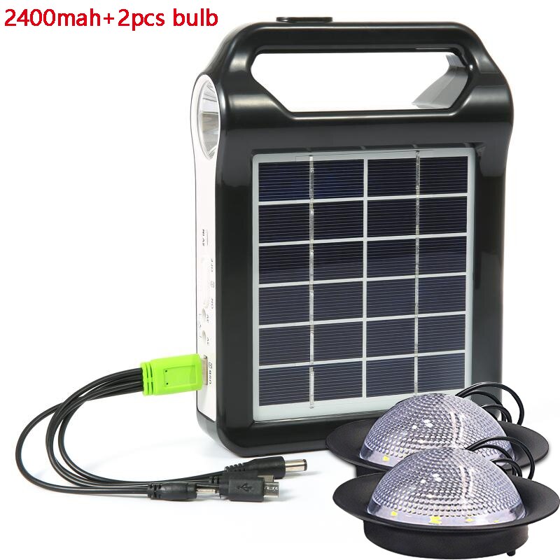 Caricatore USB del sistema di accumulo di energia del pannello solare ricaricabile portatile 6V con illuminazione della lampada Kit sistema di energia solare domestica