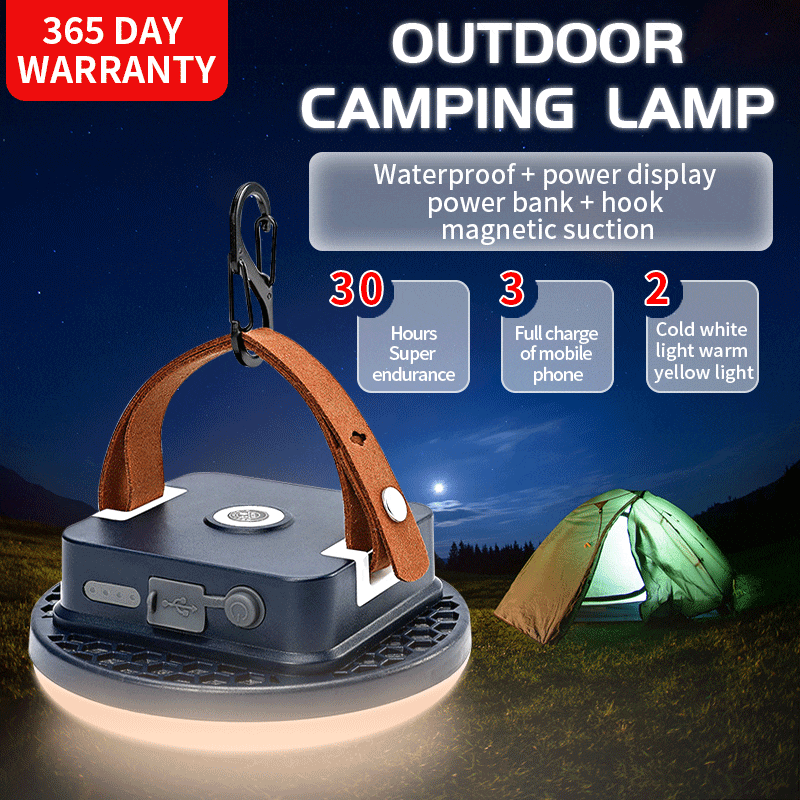 Rechargeable LED Camping Lantern Portable Magnet Strong Light Zoom Hanging Tent Bulb Flashlight Travel Outdoor Work Repair Lamp