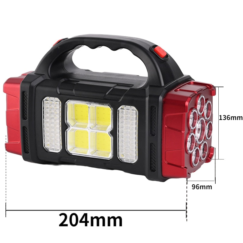 Lampe de poche LED solaire Portable USB Rechargeable lampe de poche étanche COB torche lumière puissante lumière solaire pour Camping randonnée