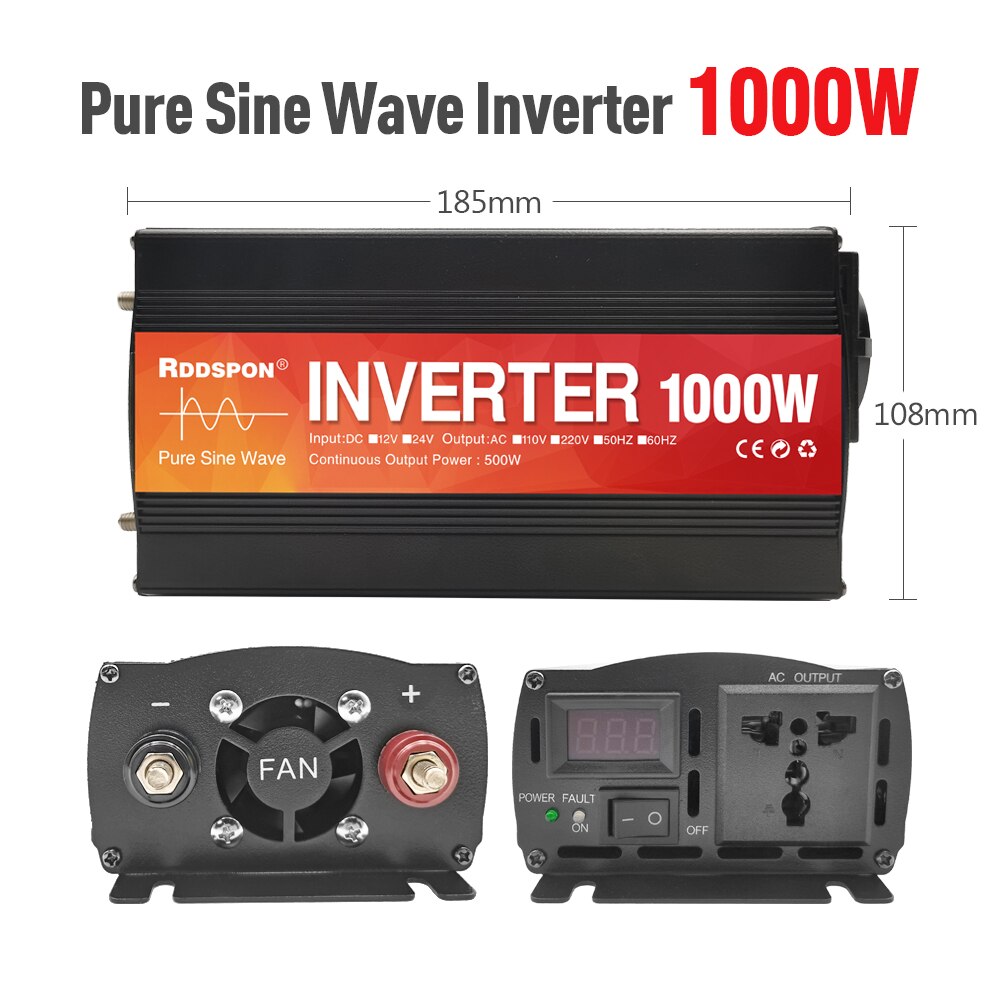 Pure Sine Wave Inverter 1000w 108mm RDD