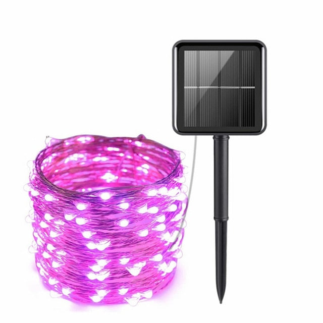 Guirlande Solaire Fée LED Lumières 200m Lumières De Noël Étanche Extérieure Guirlande Solaire Lampe De Noël Pour La Décoration De Jardin.