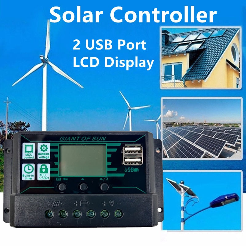 Solar Controller 2 USB Port LCD Display GIANT OF SUM