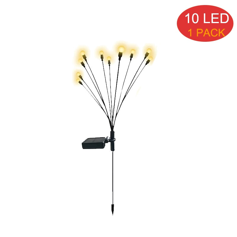 8Pack Solar Firefly Lights 10LED Solar Garden Lights Outdoor Waterproof Swaying Light for Yard Patio Pathway Decoration