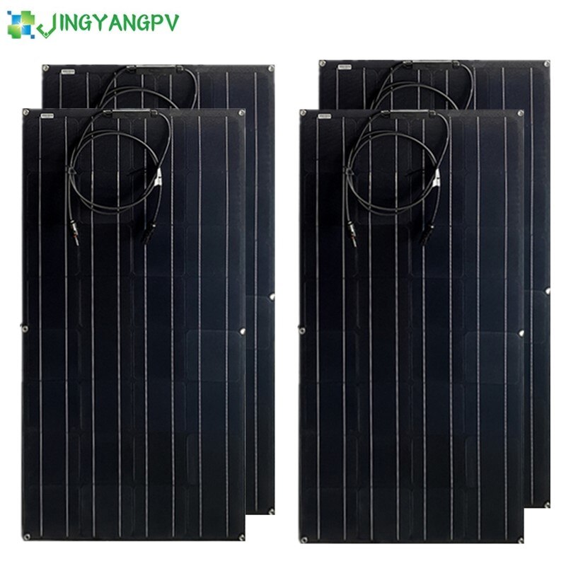 Painel solar 300 W 400 W 200 W 100 W Etfe Painéis solares flexíveis Célula solar monocristalina 12 V/24 V Carregador de bateria 1000 W Kits de sistema