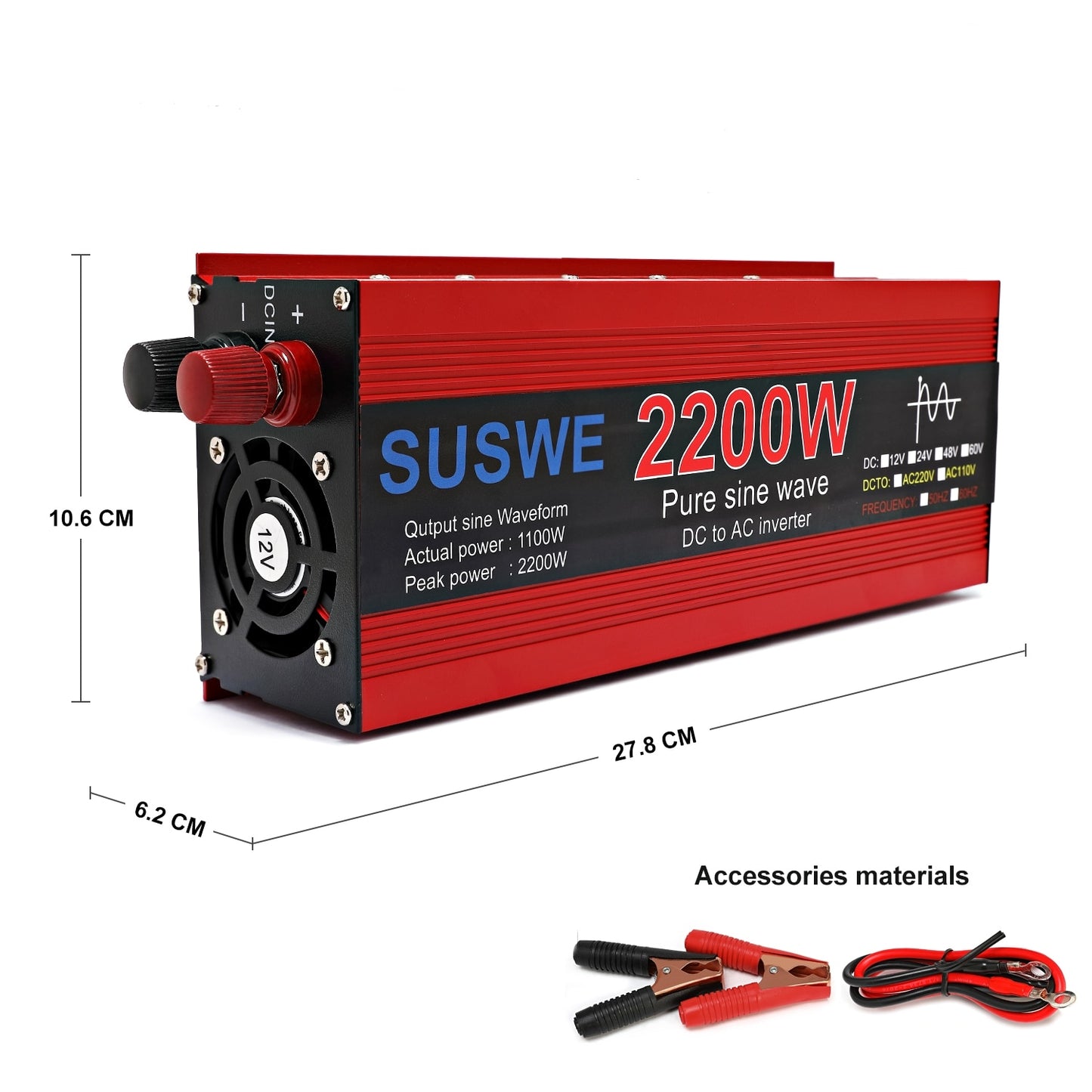 Inversor de onda sinusoidal pura 12 V/24 V/48 V/60 V a CA 110 V 220 V 3000/2200/2000/1000 W transformador de voltaje convertidor de potencia inversor Solar