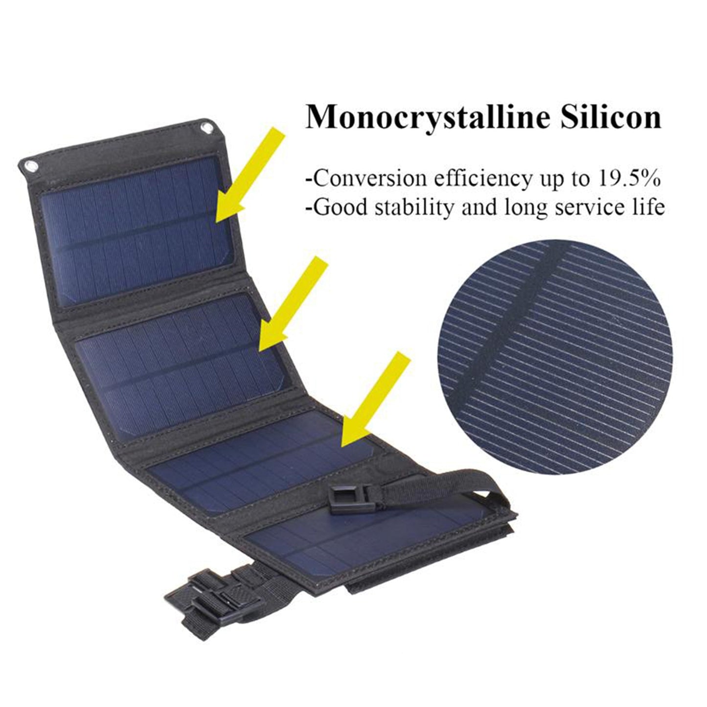 Monocrystalline Silicon Conversion efficiency Up to 19.5%