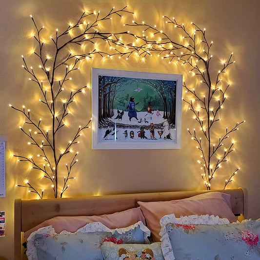 144 LEDs Lighted Vine Tree for Home Bendable Branch Lights Indoor Willow Tree Lights for Christmas Party Wall Bookshelf Mantel
