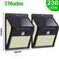 3 Modes 230 LEDs Solar sensor wall light J 96