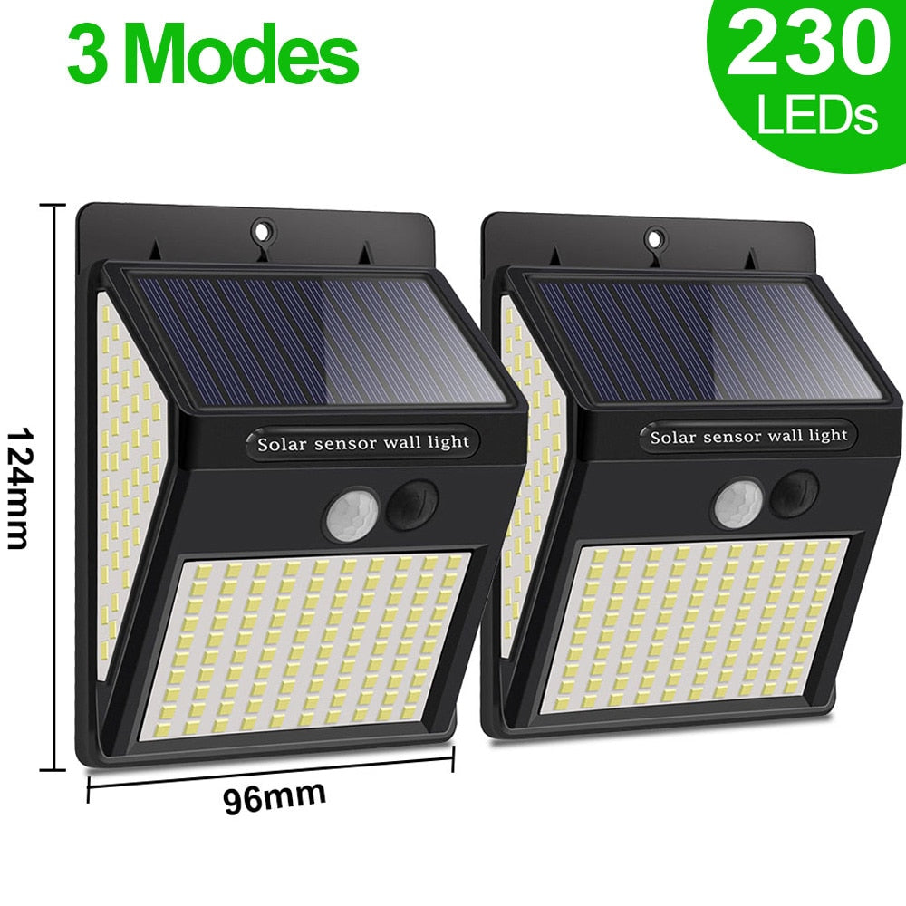 3 Modes 230 LEDs Solar sensor wall light J 96