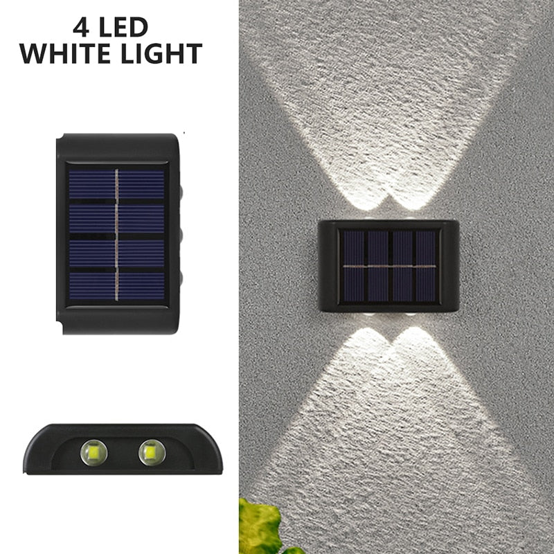 LED Solar Wall Lamp Outdoor Wall Light Ip65 Waterproof Garden Decoration Balcony Yard Street Decor Lamps Outside Sunlights