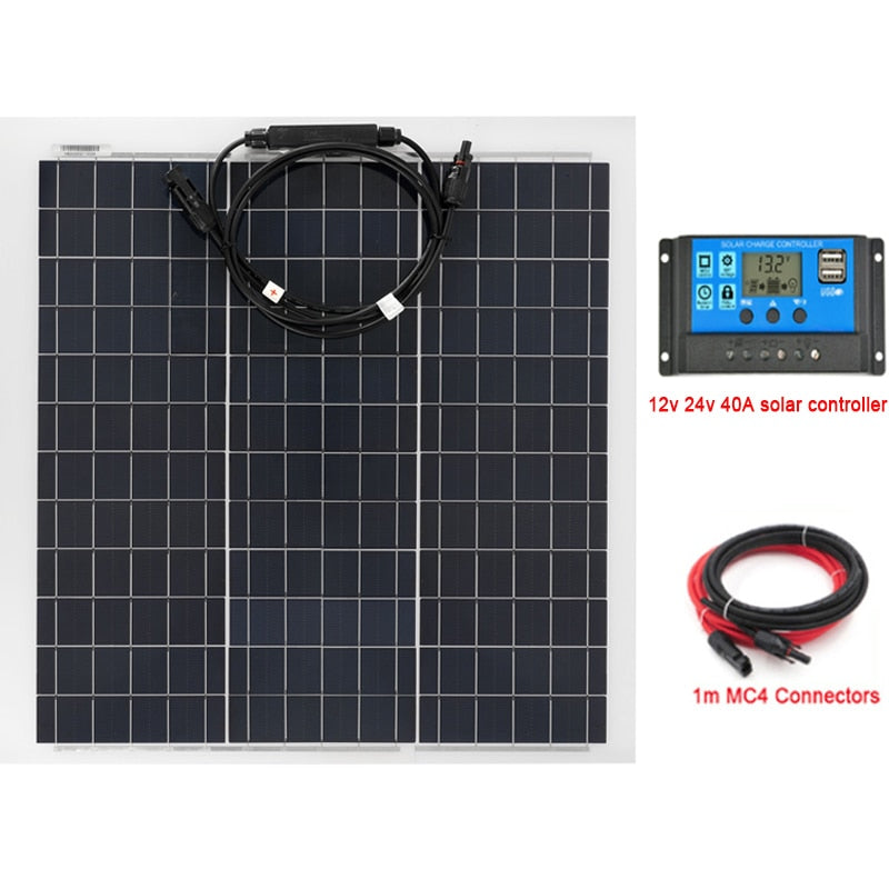 300W 600W Solar Panel, 132 12v 24v 40A solar controller Im MC4