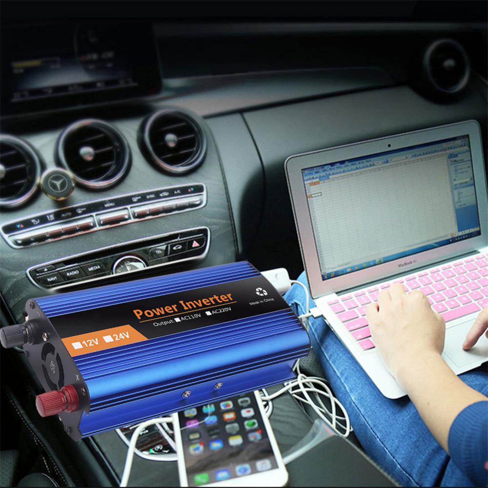 Inverter 12v/24v 220v 6000W Pure Sine Wave Solar Inverter Voltage Transformer Converter LED Display Usb Charging Dual Socket