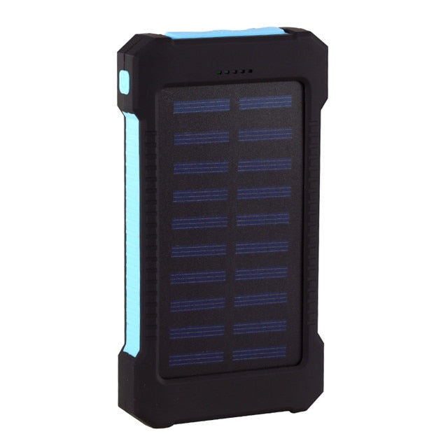 Solar Power Bank Waterproof 50000mAh Solar Charger USB Ports External Charger Powerbank for Xiaomi 5S Smartphone with LED Light