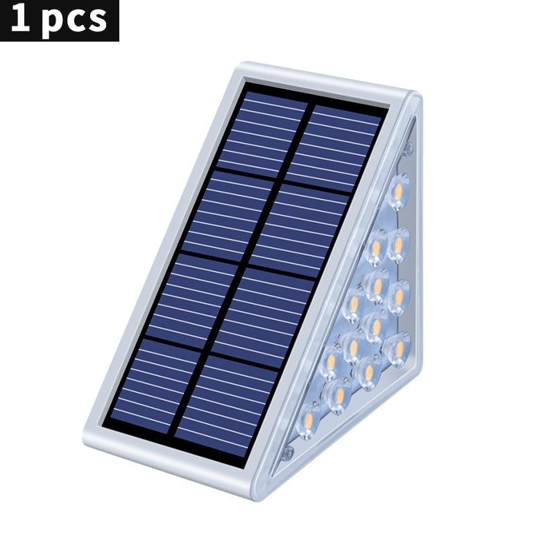 LED Outdoor Solar Light Step Lamp Lens Design Super Bright IP67 waterproof Anti-theft Stair Light Decor Lighting For Garden Deck