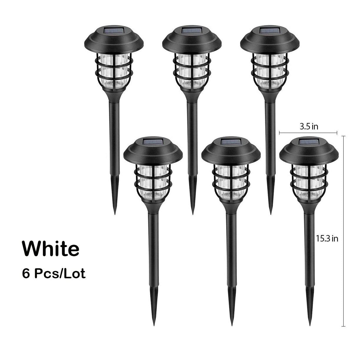 6 Pcs Solar Lights Outdoor Garden Landscape Waterproof Walkway for Patio Lawn Yard and Street Lighting