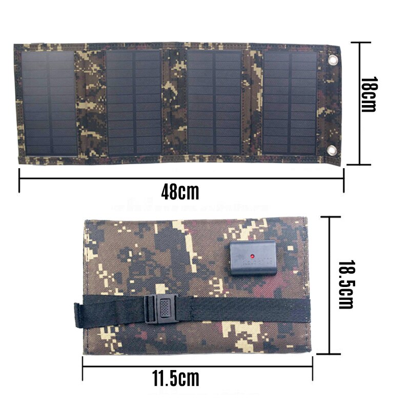 20W Outdoor Foldable Solar Panels Cell 5V USB Portable Solar Smartphone Battery Charger for Tourism Camping Hiking Phone Charger