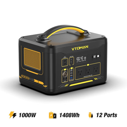VTOMAN JUMP 1000 Portable Power Station 1408Wh Solar Generator 1000W Constant-Power LiFePO4 Battery For Outdoor Camping Home RV