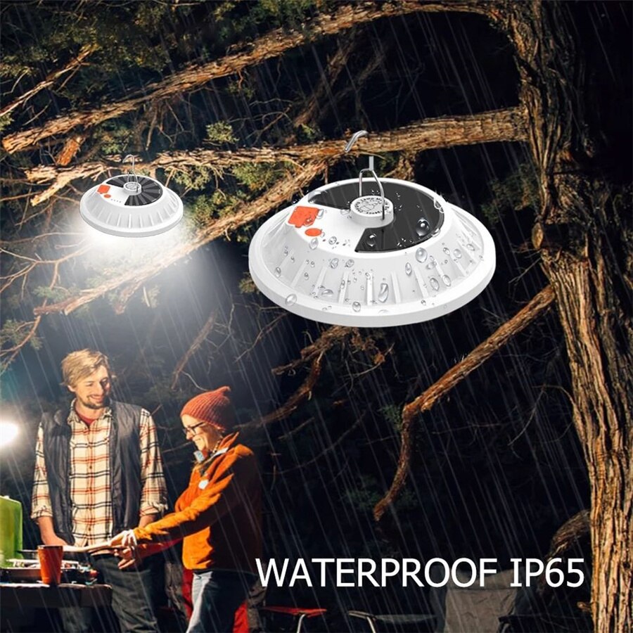 120LED Portable Solar Camping Light Outdoor Waterproof Remote Tent Lamp USB Rechargeable Lanterns Emergency Light for BBQ Hiking
