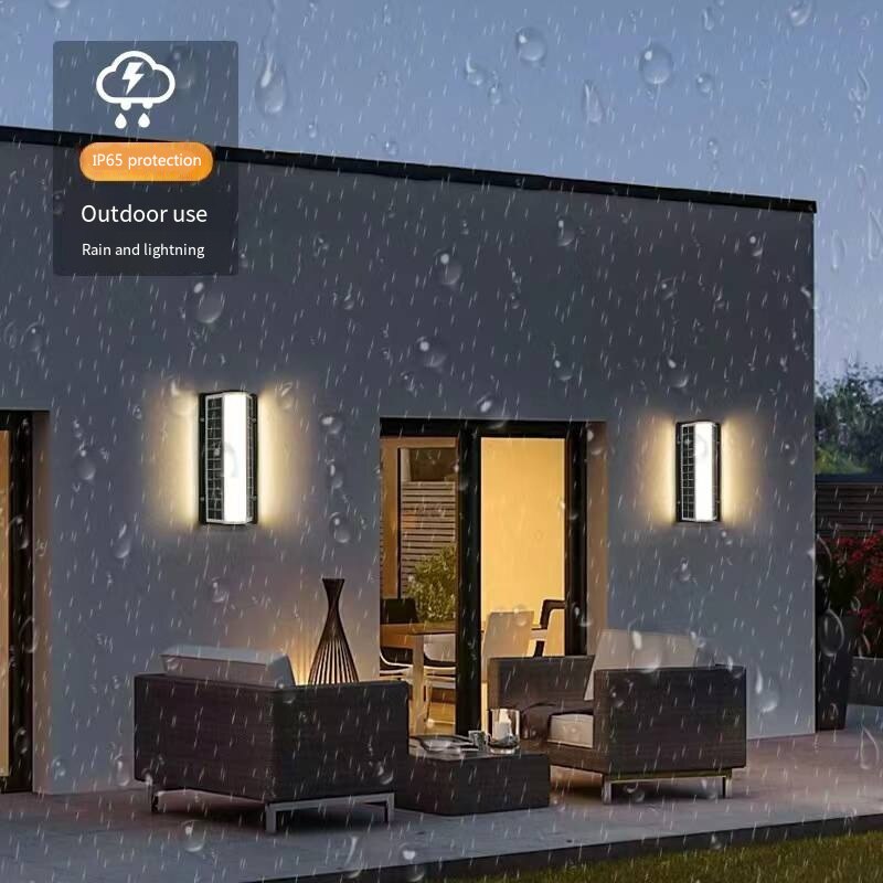 Lampada da parete per esterni a LED solare IP65 Lampada da cortile impermeabile Luce lineare adatta per una varietà di illuminazione di scena