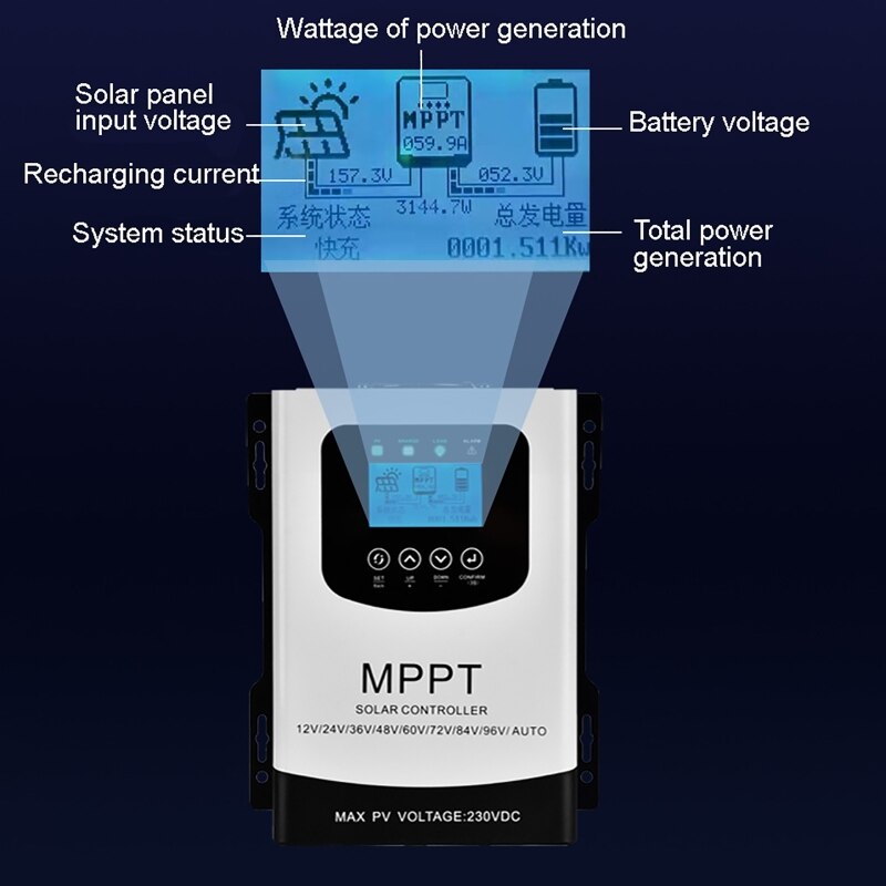 Wattage of power generation Solar input voltage MPPT Battery voltage 05