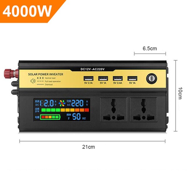 Inverter 12v 220v Pure Sine Wave Inverter DC 12v 24V To AC 220V 3000W 6000W with USB Charger Power Converter Solar Car Inverter