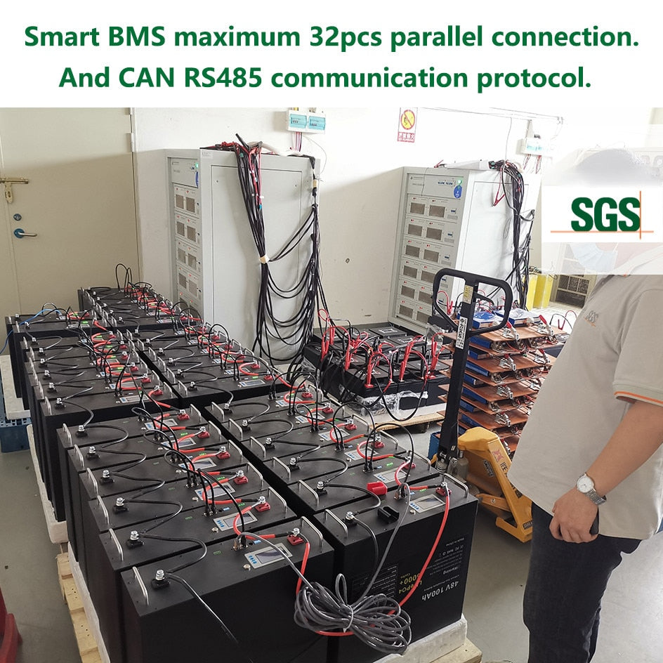 Smart BMS maximum 32pcs parallel connection: And CAN