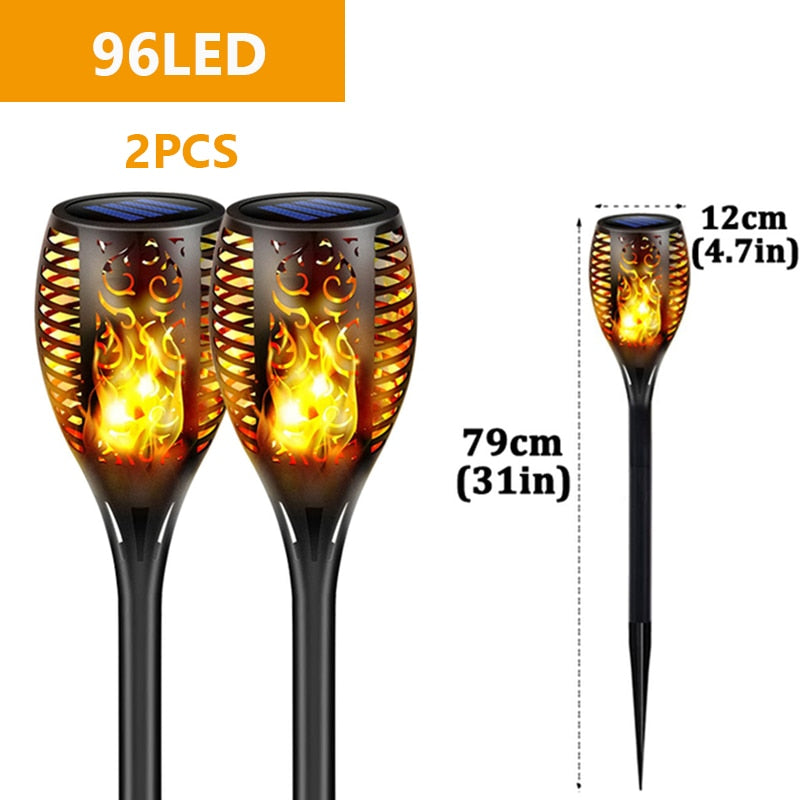 96 LED Outdoor Solar Light, 96LED 2PCS 12cm (4.7in)