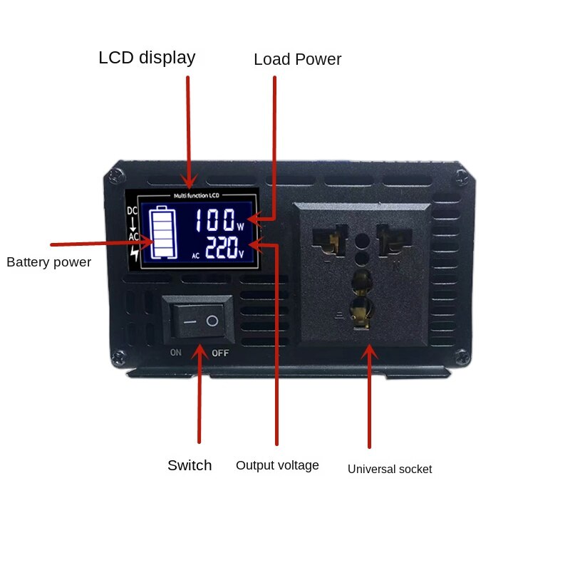 Pure Sine Wave Inverter 12V 220V DC 12/24V To AC 220V 2000W 3000W 3600W Universal Power Voltage Converter Car Solar Inverter