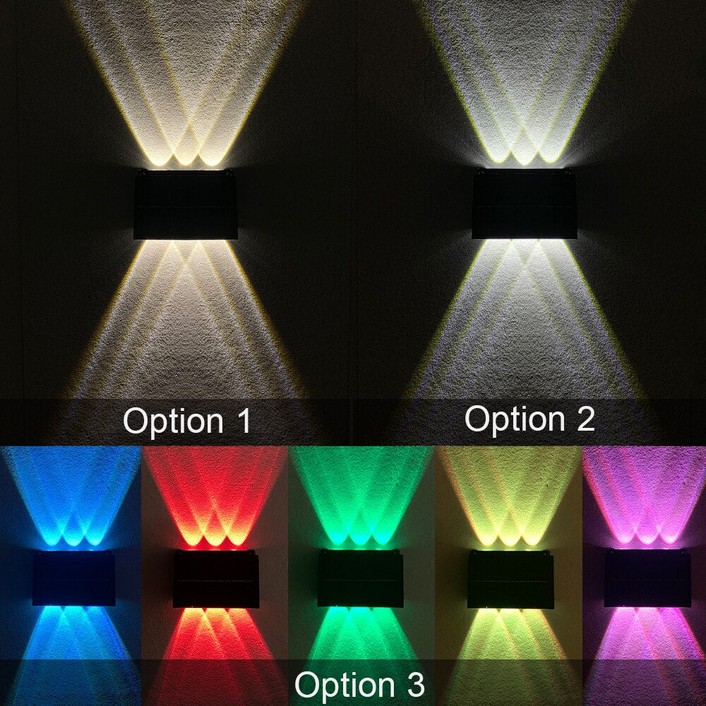 Applique da parete a luce solare a led per esterni su e giù impermeabile luce solare recinzione portico decorazione da parete lampada solare esterna da giardino