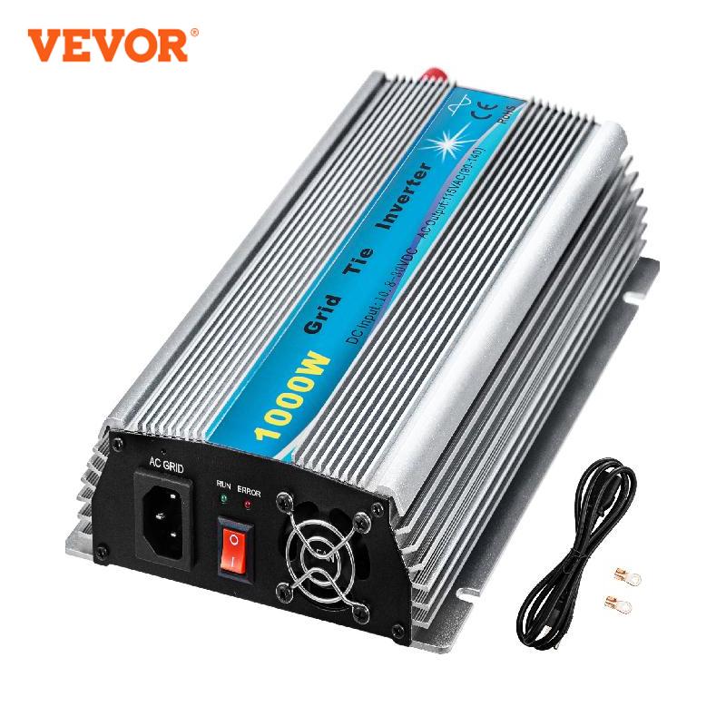 VEVOR 1000W Grid Tie Solar Inverter MPPT Pure Sine Wave 10.8-30V / 20-45V to 115V Solar Panel PV / Wind Turbine Power Generation