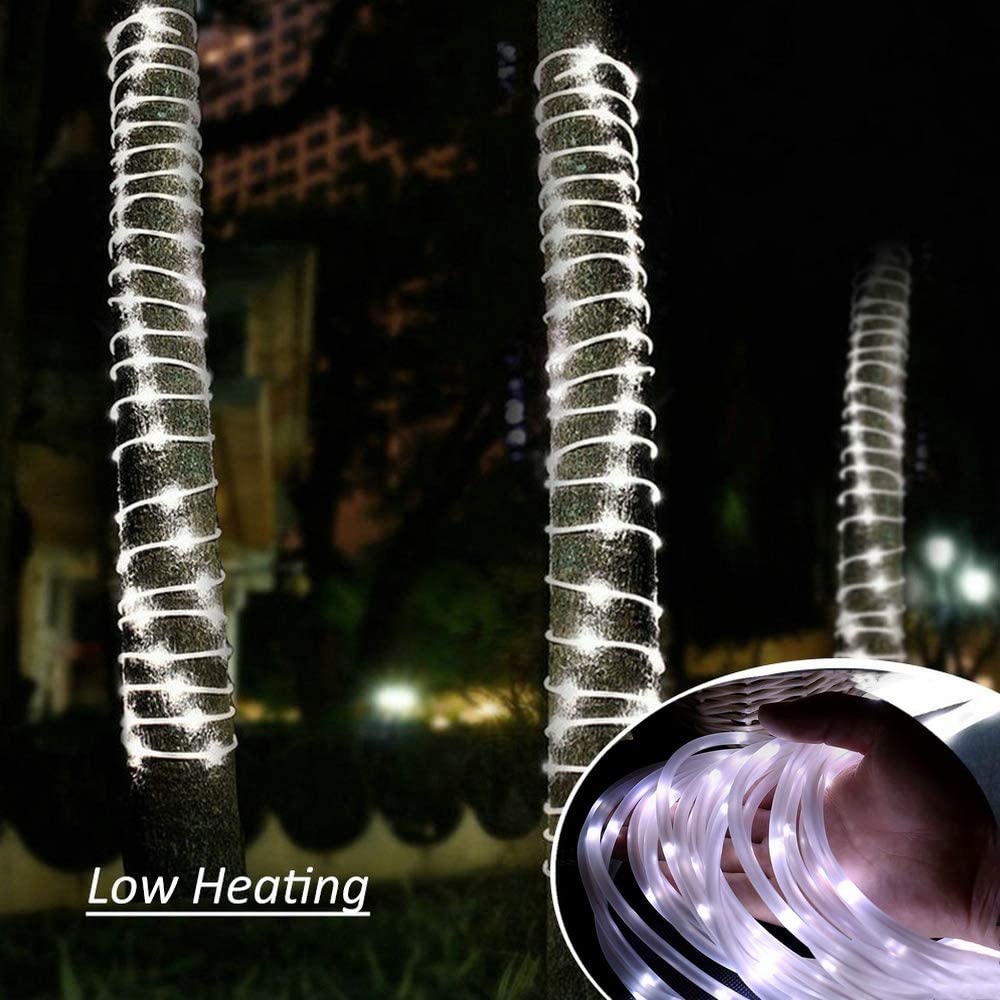 Solar Rope Lights 5/10/20M White Waterproof Solar Led Tube Fairy Lights For Outdoor Garden Street Decorations 8 Modes Control