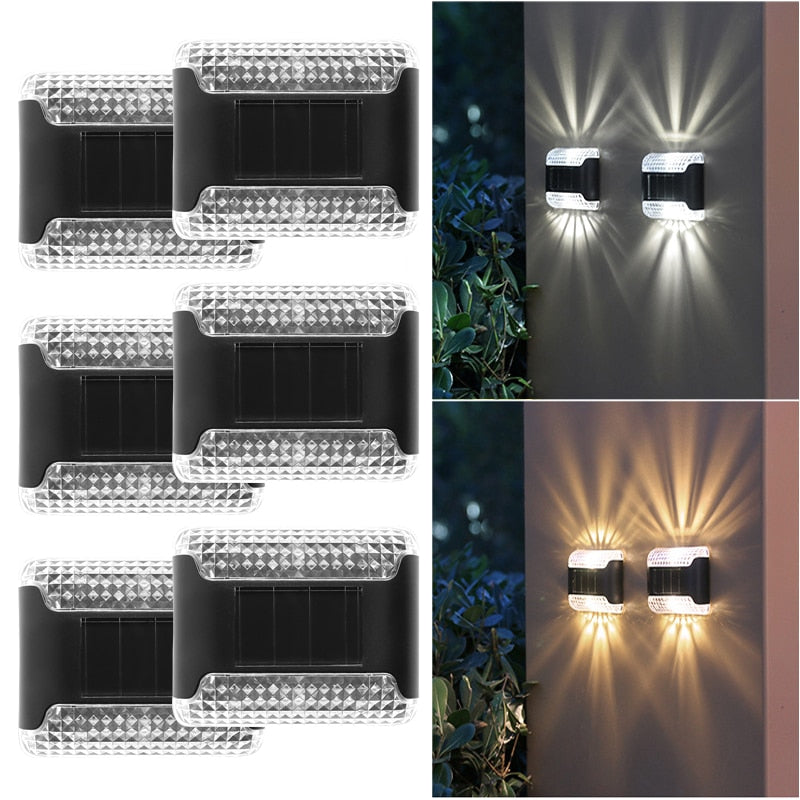 Led luz solar luz solar lâmpada de parede jardim ao ar livre pátio varanda varanda decorações de estufa luzes impermeáveis decoração de casa e jardim