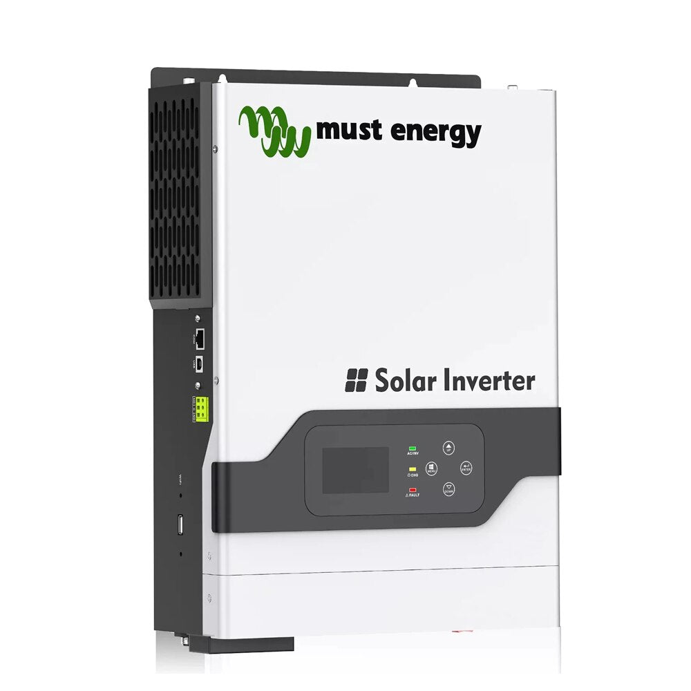 MUST Energy PV1800 VPM 1KW 12V 230V Accueil Onduleur solaire hybride MPPT MPPT 60A PV 105V Navire de l'UE Système solaire à onde sinusoïdale pure