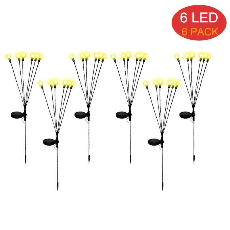 8Pack Solar Firefly Lights 10LED Solar Garden Lights Outdoor Waterproof Swaying Solar Garden Decorative Lights