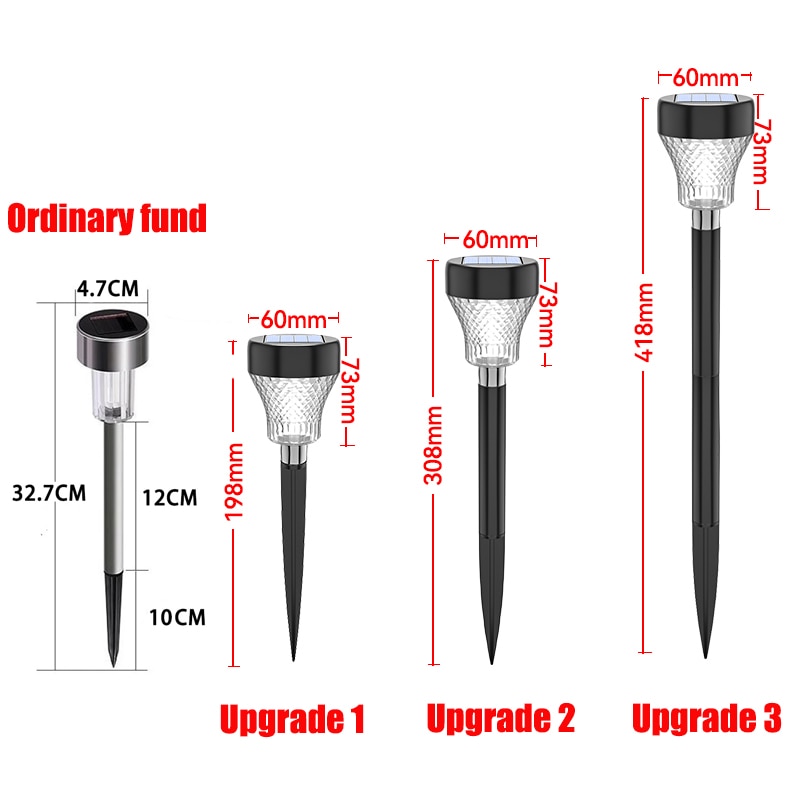 LED pelouse lampes solaires jardin lampe extérieure rvb multicolore porte chemin éclairage solaire noël décoratif paysage briller lumière