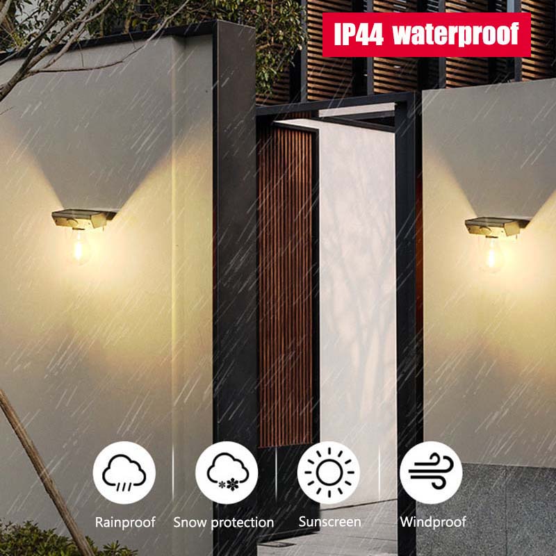 Luces solares, luz de pared exterior, bombilla COB, Control de Sensor de movimiento, inducción, impermeable, patio, pasillo, decoración de jardín, lámpara de pared