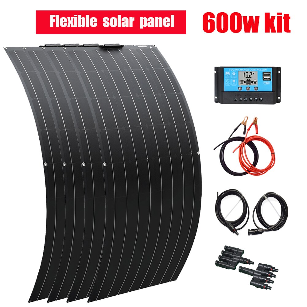 12v solar panel flexible 1500w 1000w 600w 450w 300w photovoltaic panel battery charger system for home car boat camping travel