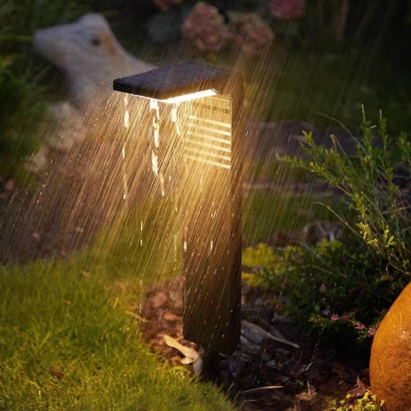 Luzes solares de jardim ao ar livre à prova d'água LED luz decoração caminho paisagem poste de amarração luzes solares do gramado para passarela quintal