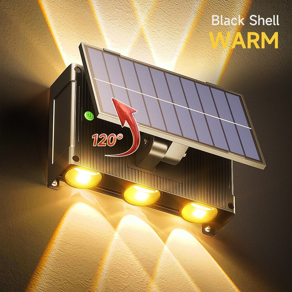 Solar LED Light Outdoor Up Down Lighting IP65 Waterproof Wall Lights For Country House Fence Corridor Garden Decoration Lamp