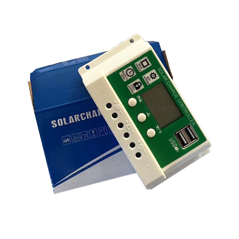 Regolatore di carica solare PWM Regolatore fotovoltaico 10A 20A 30A 12V 24V con display LCD per controller pannello solare 100W 200W 300W
