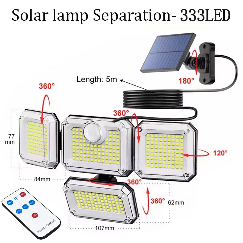 Solar lamp Separation- 333LED Length: S