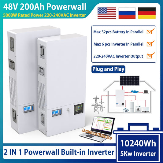 48V 2O0Ah Powerwall SOOOW Rated Power