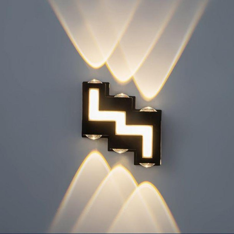 Außenwandleuchte aus Aluminium, IP65, wasserdicht, LED-Beleuchtung, Auf- und Ablicht, Hofgarten, Villa, Wandleuchte, Doppelkopf, 90–260 V