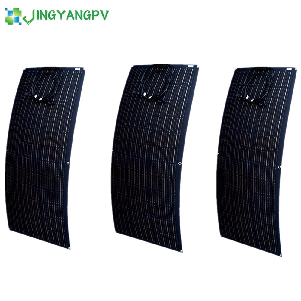 Painel solar 300 W 400 W 200 W 100 W Etfe Painéis solares flexíveis Célula solar monocristalina 12 V/24 V Carregador de bateria 1000 W Kits de sistema