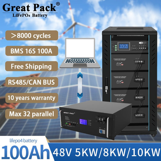 Great Packe LiFePO4 Battery 8000 BMS 16